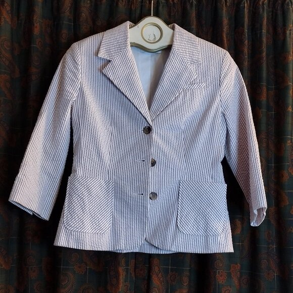 Isaac Mizrahi women's striped Blazer size 6p - Picture 1 of 7